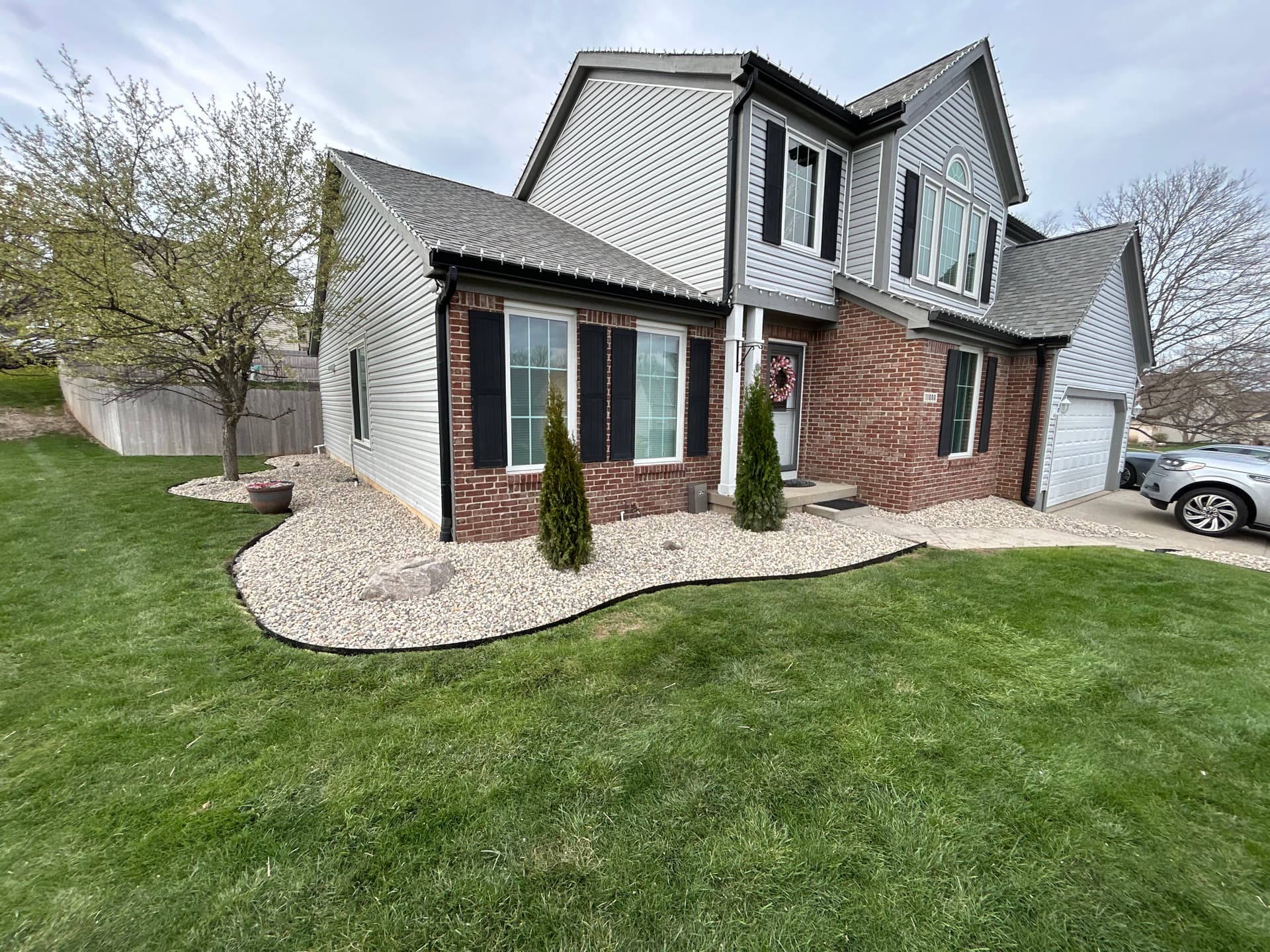 River Rock and Metal Edging Upgrade in Fishers image