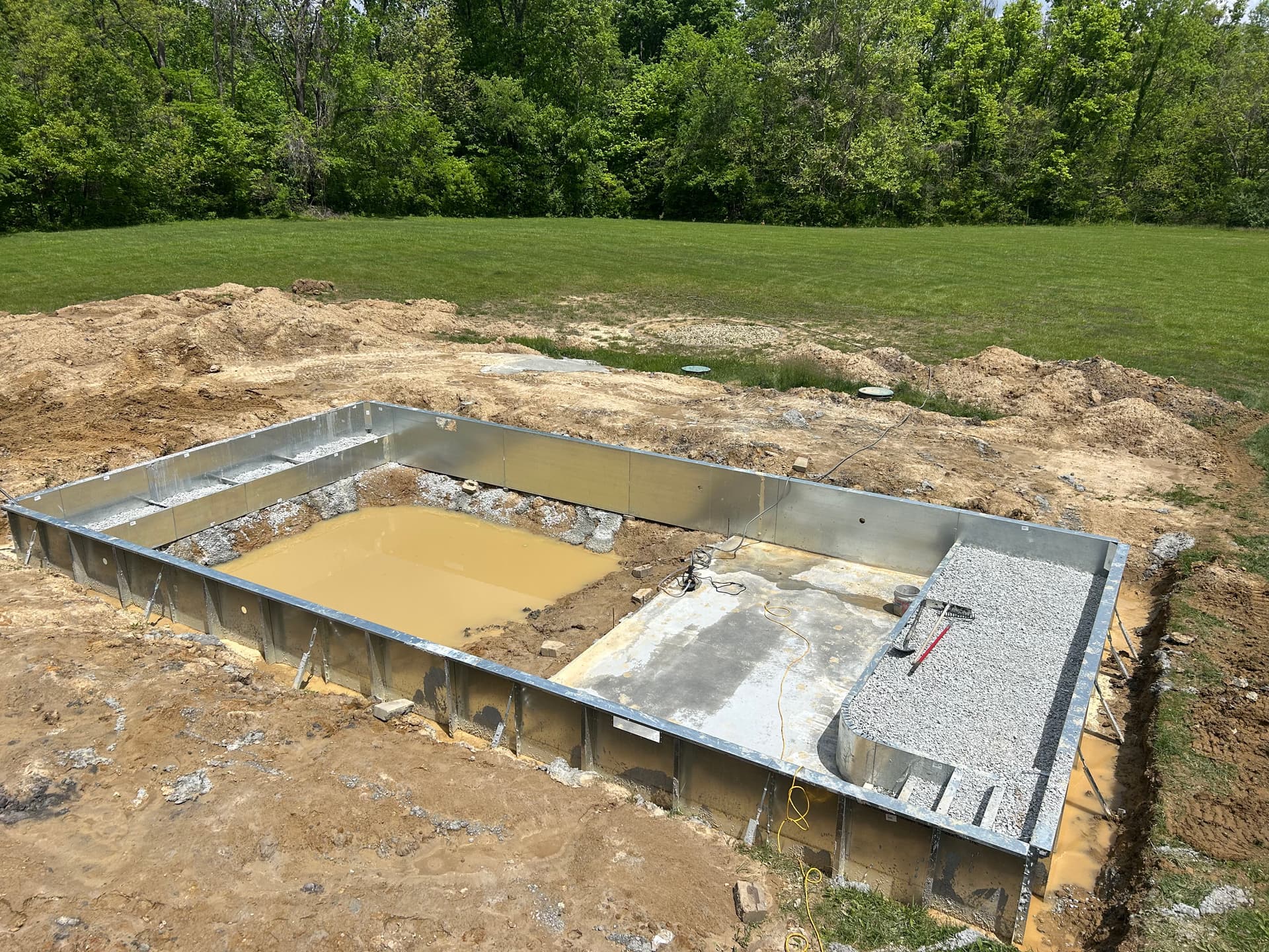 20x40 Vinyl Pool Build in Progress - Footers Poured and Taking Shape image