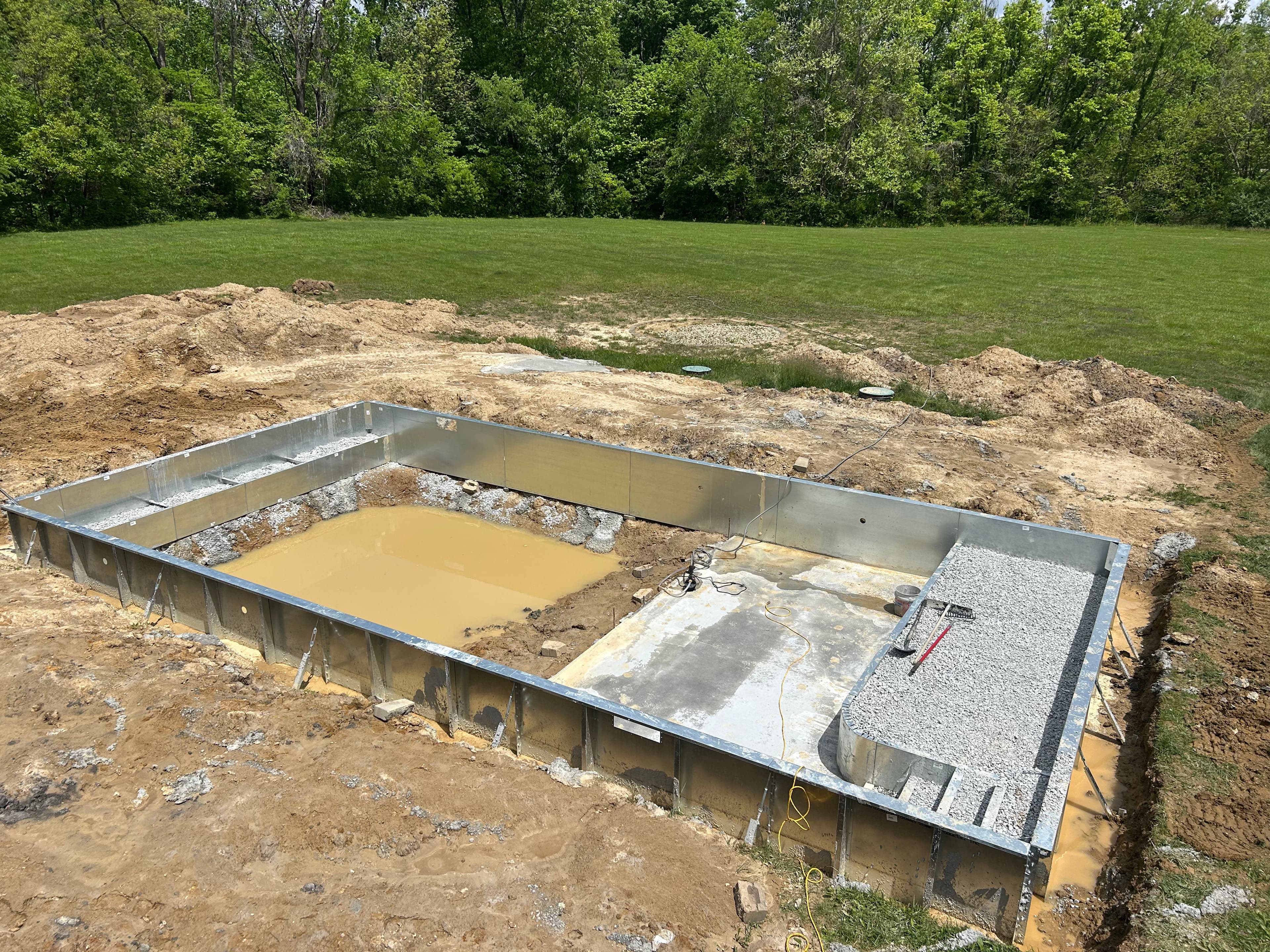 Project 20x40 Vinyl Pool Build in Progress - Footers Poured and Taking Shape image