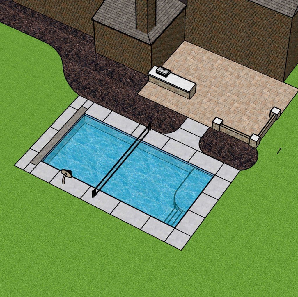 Project Custom 3D Pool Design and Patio Installation for Backyard Enhancement image